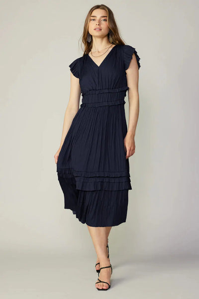 Sereia pleated midi clearance dress