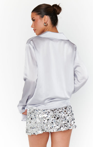 All Night Skort - Silver Sequins