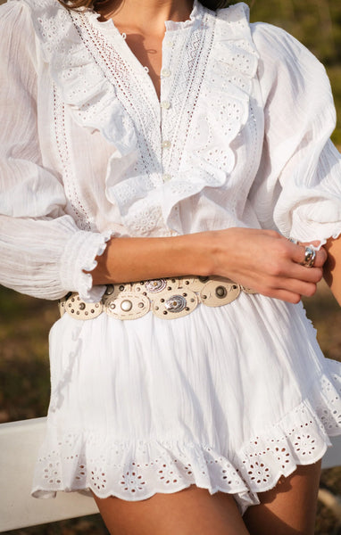 French Blouse - White Eyelet