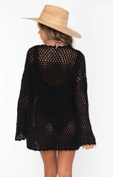 Paula Pullover Black Crochet