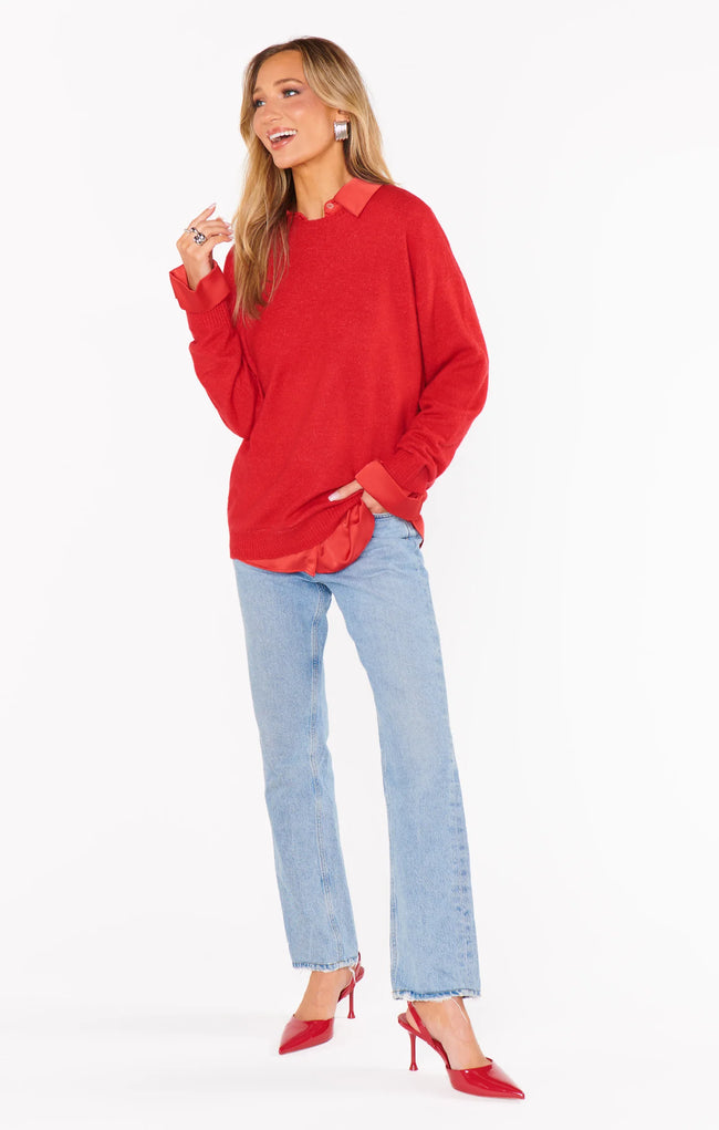 Feel Good Sweater - Red Knit