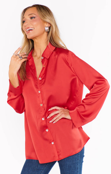 Smith Button Down - Red Luxe