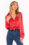 Smith Button Down - Red Luxe