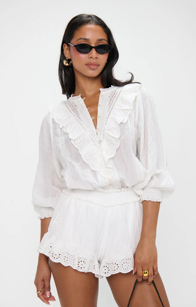 French Blouse - White Eyelet