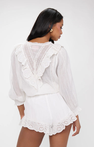 French Blouse - White Eyelet