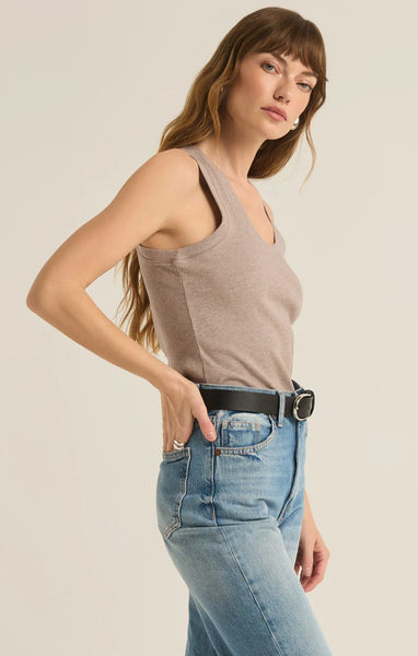 Sirena Rib Tank - Heather Taupe