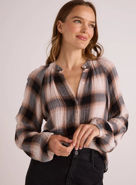 Raglan Shirt - Winter Taupe Plaid