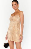 GNO Mini Dress - Gold Pleat